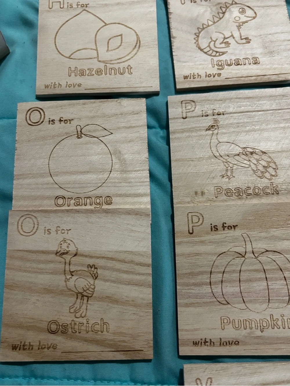 Handmade Wooden Montessori Alphabet Matching Memory Game 52 Tiles With Box